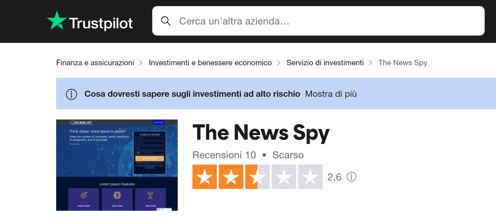 The News Spy recensioni TrustPilot
