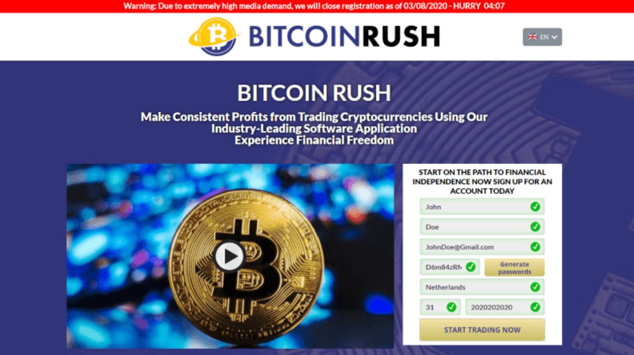 Bitcoin Rush sito ufficiale