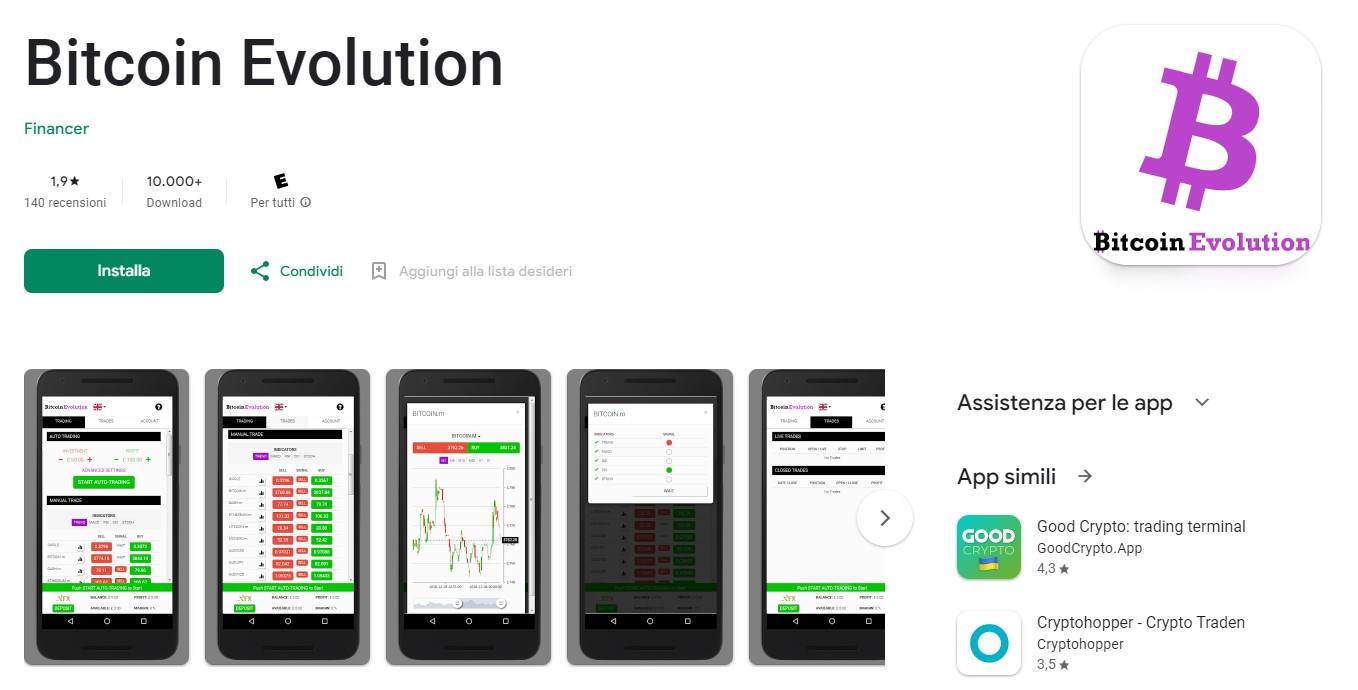 Bitcoin Evolution App